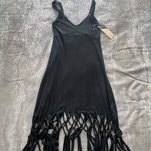 Italian Black Fringe Dress
